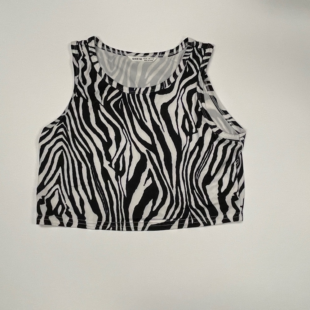 Girls zebra crop top tank